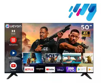 Mercado Libre Smart TV Pantalla 50 Pulgadas Weyon Android TV LED 4K UHD HDR Bluetooth 50WDSNMX 100 - 127V oferta