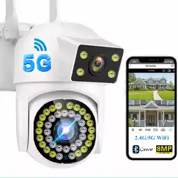 Mercado Libre Cámara De Seguridad Wifi Exterior 4k 8mp Ip66 Doble Lente oferta