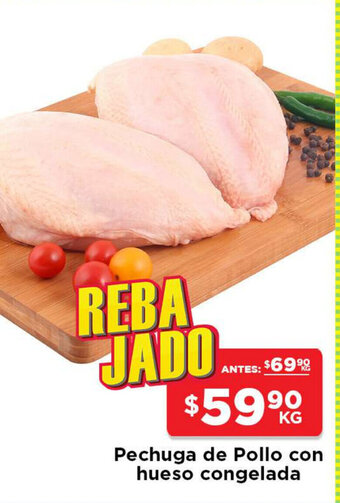 HEB Pechuga de Pollo con hueso Congelada oferta