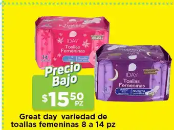 Great Day Variedad de Toallas Femeninas 8 a 14 pz