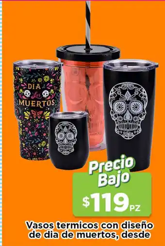 Vasos termicos con diseño de dia de muertos, desde
