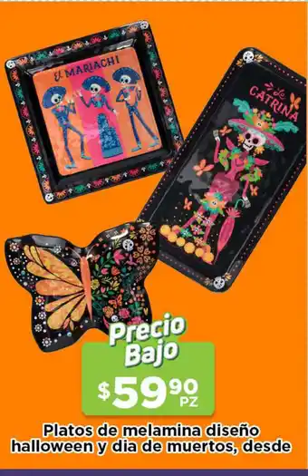 HEB Platos de melamina diseño halloween y dia de muertos, desde oferta