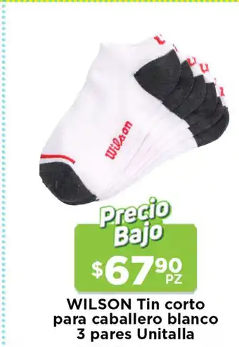 HEB Wilson Tin corto para caballero blanco 3 pares Unitalla oferta