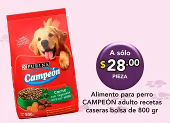Alimento para perro Campeon adulto recetas caseras bolsa de 800 gr