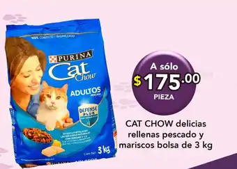 CAT CHOW delicias rellenas pescado y mariscos bolsa de 3kg