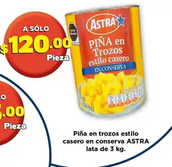 Piña en trozos estilo casero en conserva ASTRA lata de 3kg