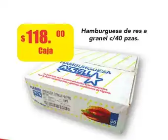 Super Aki Hamburguesa de res granel c/40 pzas oferta