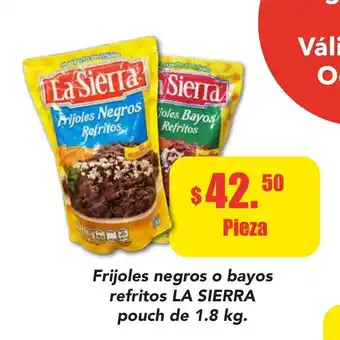 Frijoles negros o bayos refritos LA SIERRA pouch de 1.8kg