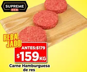 HEB Carne Hamburguesa de res, kg oferta
