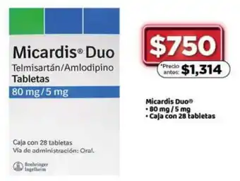Bodega Aurrerá Micardis Duo 28x80mg/5mg oferta