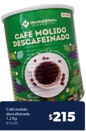 Sam's Club Café Molido Descafeinado 1.2kg oferta
