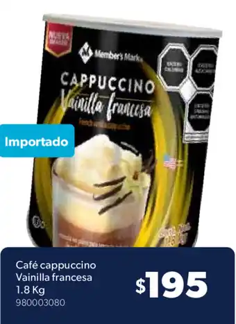 Sam's Club Café Cappuccino Vainilla Francesa 1.8kg oferta