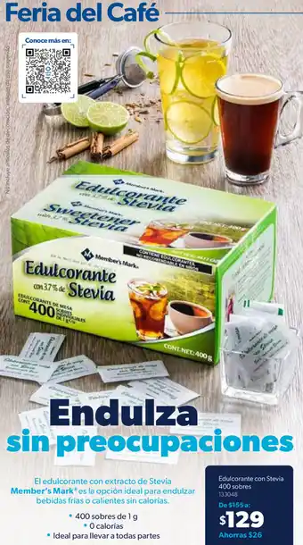 Sam's Club Edulcorante con Stevia 400 Sobres oferta