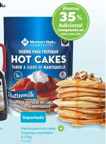 Sam's Club Harina para Hot Cakes Empaque Resellable 4.5kg oferta