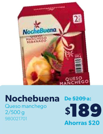 Sam's Club Nochebuena Queso Manchego 2/500g oferta
