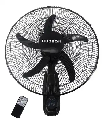 Mercado Libre Ventilador de pared Hudson VEN-PA/NG negro con 5 aspas de abs 60Hz 127 V oferta
