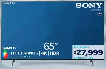 Sam's Club Sony Smart TV 65" oferta