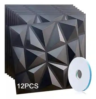 Mercado Libre Panel 3d Decorativo 50x50cm Blanco Parede Con Adhesivo 12pz oferta