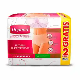 Farmacias YZA DEPEND ROPA INTERIOR MUJER GRANDE 10 PZAS oferta