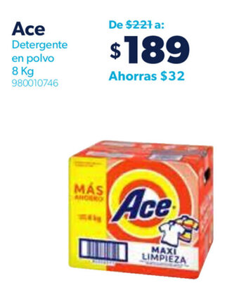 Ace Detergente en Polvo 8kg