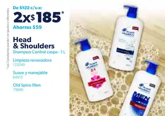 Head & Shoulders Shampoo Control Caspa, Limpieza Renovadora, Suave y Manejable, Old Spice Men 2x1L