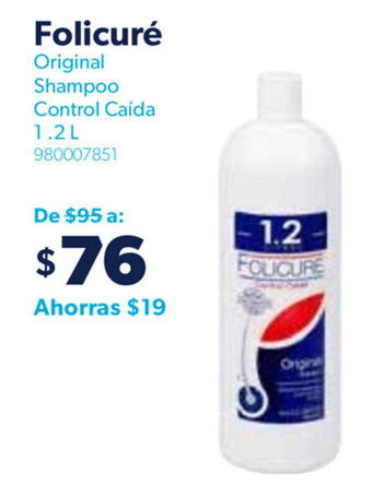 Sam's Club Folicuré Shampoo Control Caída 1.2L oferta