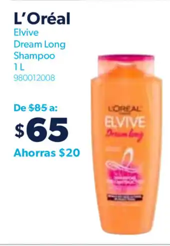 Sam's Club L'Oréal Elvive Dream Long Shampoo 1L oferta