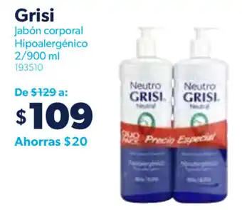 Sam's Club Grisi Jabón corporal Hipoalergénico 2/900ml oferta