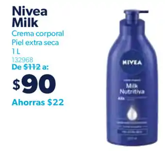 Sam's Club Nivea Milk Crema Corporal Piel Extra Seca 1L oferta
