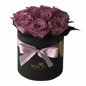 Mina'an Flor Eterna, Arreglo Con 12 Rosas Preservadas Color Lila
