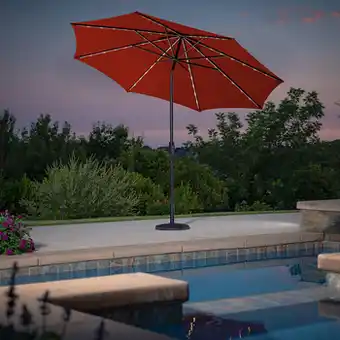 Costco Sunvilla sombrilla para exterior de 3m con luz LED, Rojo oferta