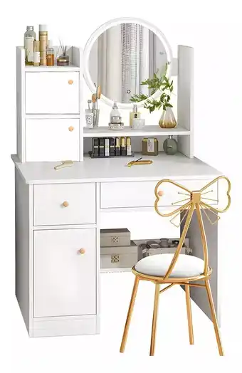 Comoda Con Led Espejo Tocador Mueble 4 Cajones (sólo Mesa)