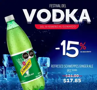 REFRESCO SCHWEPPES GINGER ALE PET 1000ML