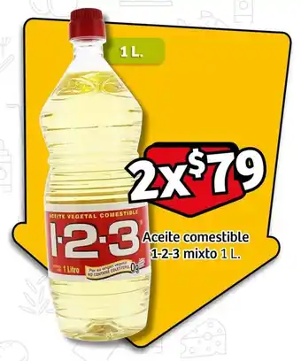 Aceite comestible 1-2-3 mixto 1 L. x 2