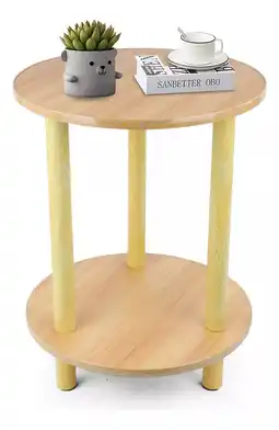 Mercado Libre Mesa De Centro Minimalista De Madera Mesa Lateral 2 Estantes oferta