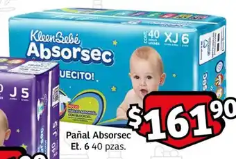 Soriana Express Pañal Absorsec Et. 6 40 pzas. oferta