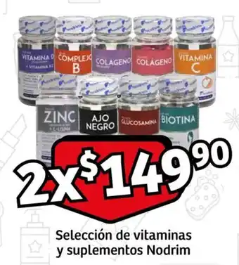 Selección de vitaminas y suplementos Nodrim x 2