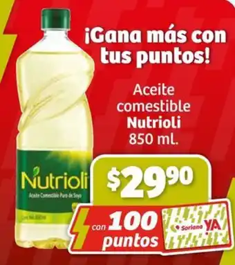 Soriana Súper Aceite comestible Nutrioli 850 ml. oferta