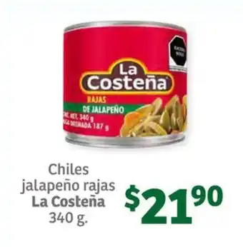 Soriana Súper Chiles jalapeño rajas La Costeña 340 g. oferta