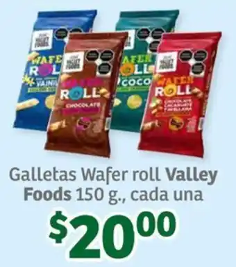 Soriana Súper Galletas Wafer roll Valley Foods 150 g., cada una oferta