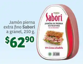 Soriana Súper Jamón pierna extra fino Sabori a granel, 250 g. oferta