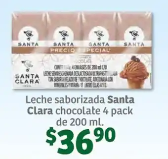 Leche saborizada Santa Clara chocolate 4 pack de 200 ml.