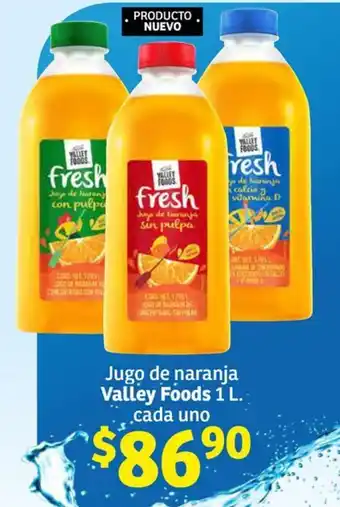 Soriana Súper Jugo de naranja Valley Foods 1 L. cada uno oferta