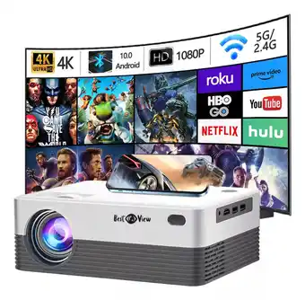 Proyector Wifi Bt Android 10 Portátil Con Pantalla 1080p 4k