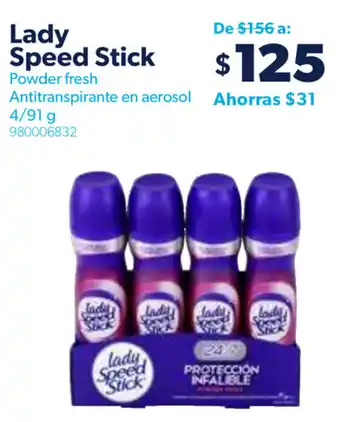 Lady Speed Stick Powder Fresh Antiranspirante en Aerosol 4/91g