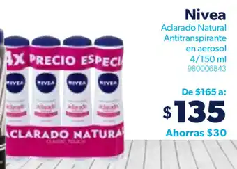 Nivea Aclarado Natural Antitranpirante en Aerosol 4/150ml
