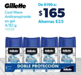 Sam's Club Gillette Cool Wave Antitranspirante en Gel 4/82g oferta