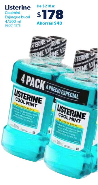 Listerine Cool Mint Enjuage Bucal 4/500ml