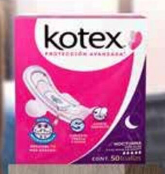 Kotex Nocturna con Alas Toallas Femeninas 50 pzas
