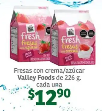 Soriana Súper Fresas con crema/azúcar Valley Foods de 226 g. cada una oferta